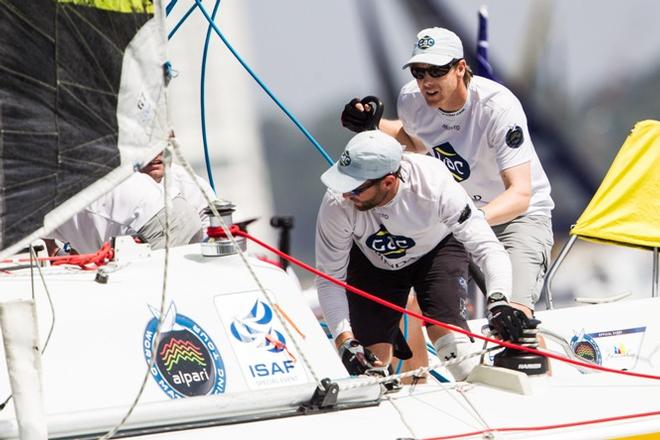 Ian Williams leads the overall standings on the first day of Qualifying at the Monsoon Cup © Robert Hajduk / AWMRT © Alpari World Match Racing Tour
